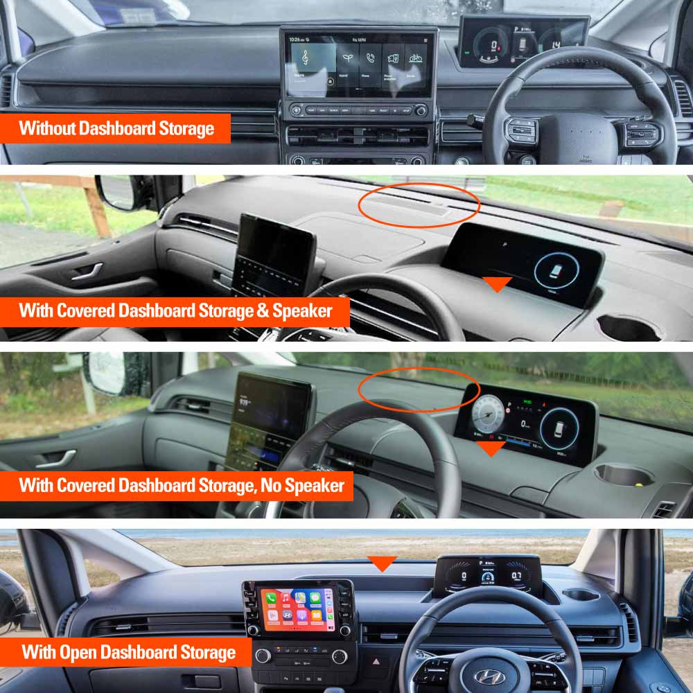 Dash Mat for Hyundai Staria 2021-Onwards Covered Storage No Speaker Non-Slip Microfiber Pad Cover Interior Accessories
