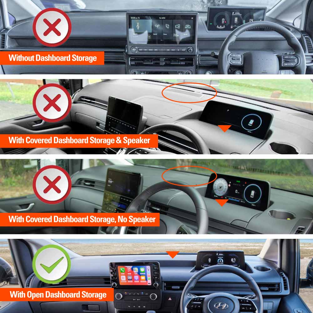Dash Mat for Hyundai Staria 2021-Onwards Open Dashboard Storage Non-Slip Microfiber Pad Cover Interior Accessories