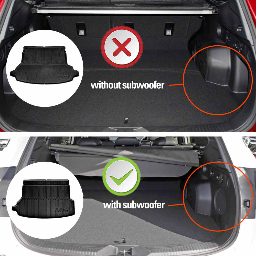 3D Floor Mats Boot Liner for Subaru Forester 5th Gen 2018-2025 With Subwoofer All Weather Heavy Duty Cargo Car Trunk Luggage Tray