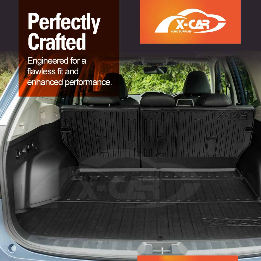 3D Floor Mats Boot Liner for Subaru Forester 5th Gen 2018-2025 With Subwoofer All Weather Heavy Duty Cargo Car Trunk Luggage Tray