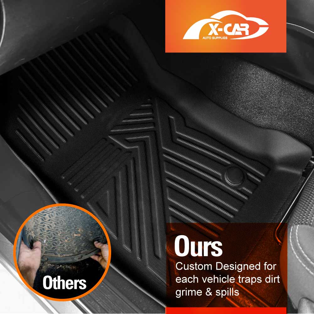 3D Floor Mats Boot Liner Set for Subaru Forester Auto 2012-2018 All Weather Heavy Duty Cargo Kick Mats Back Seat Protector Cover