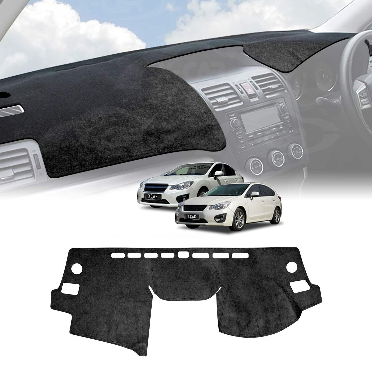 Dash Mat for Subaru Impreza AUTO G4 Series 2012-2016 Non-Slip Microfiber Dashboard Pad Interior Accessories