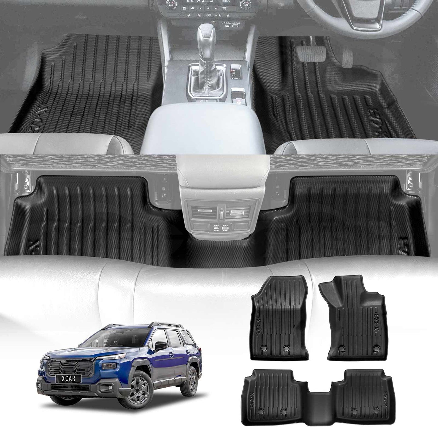 3D Floor Mats for Subaru Outback 7th Gen 2025-Onwards Heavy Duty All Weather Car Waterproof Interior Protection Liner Set