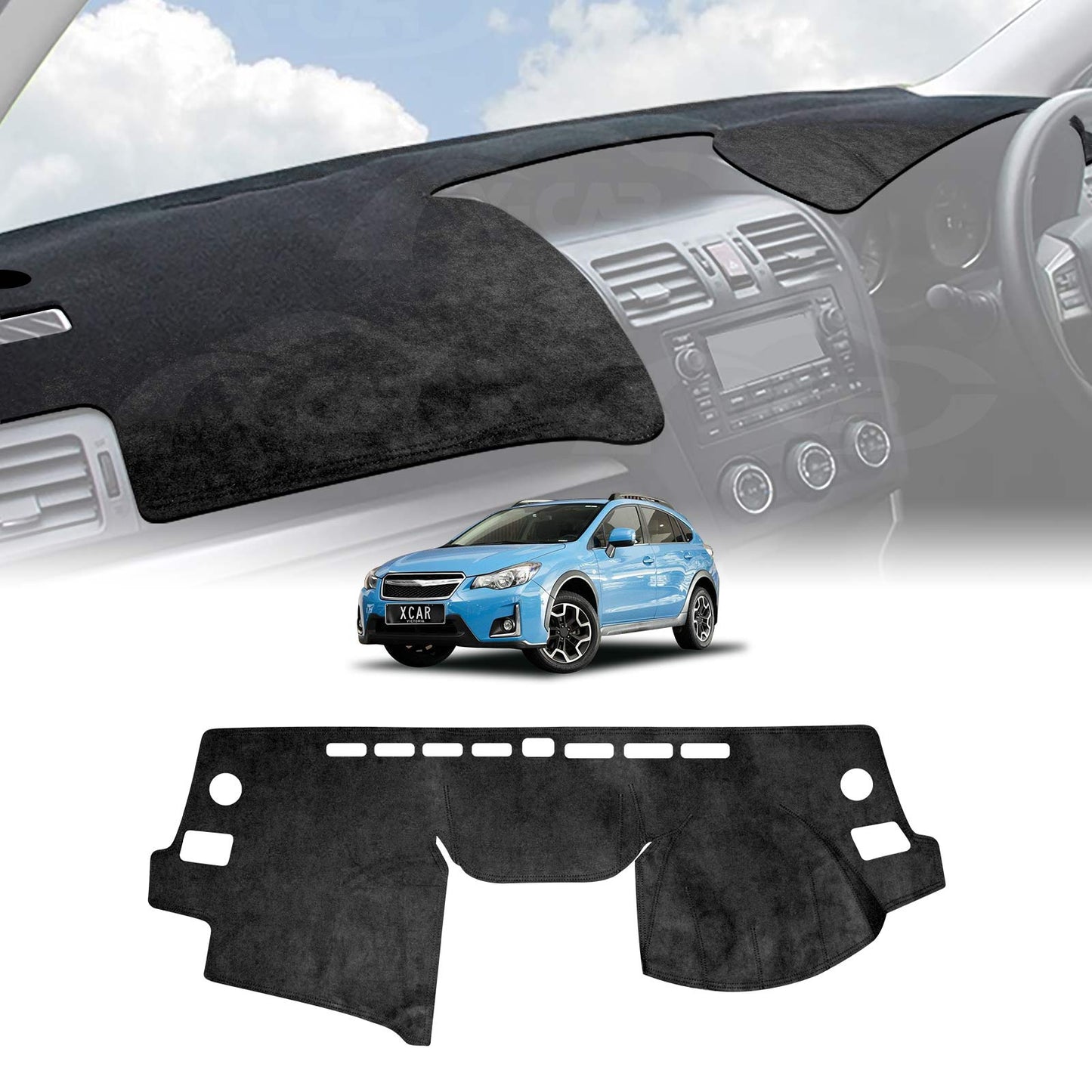 Dash Mat for Subaru XV 2011-2017 Non-Slip Microfiber Pad Cover Interior Accessories