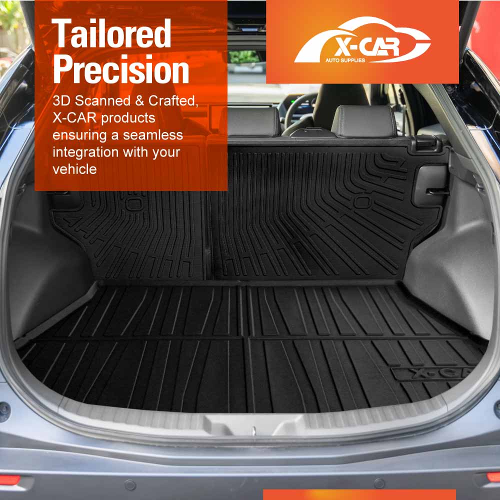 Floor Mats Boot Liner Set for Toyota bZ4X Auto 2WD 2023-Onwards Heavy Duty All Weather Car Trunk Cargo Kick Back Seat Cover