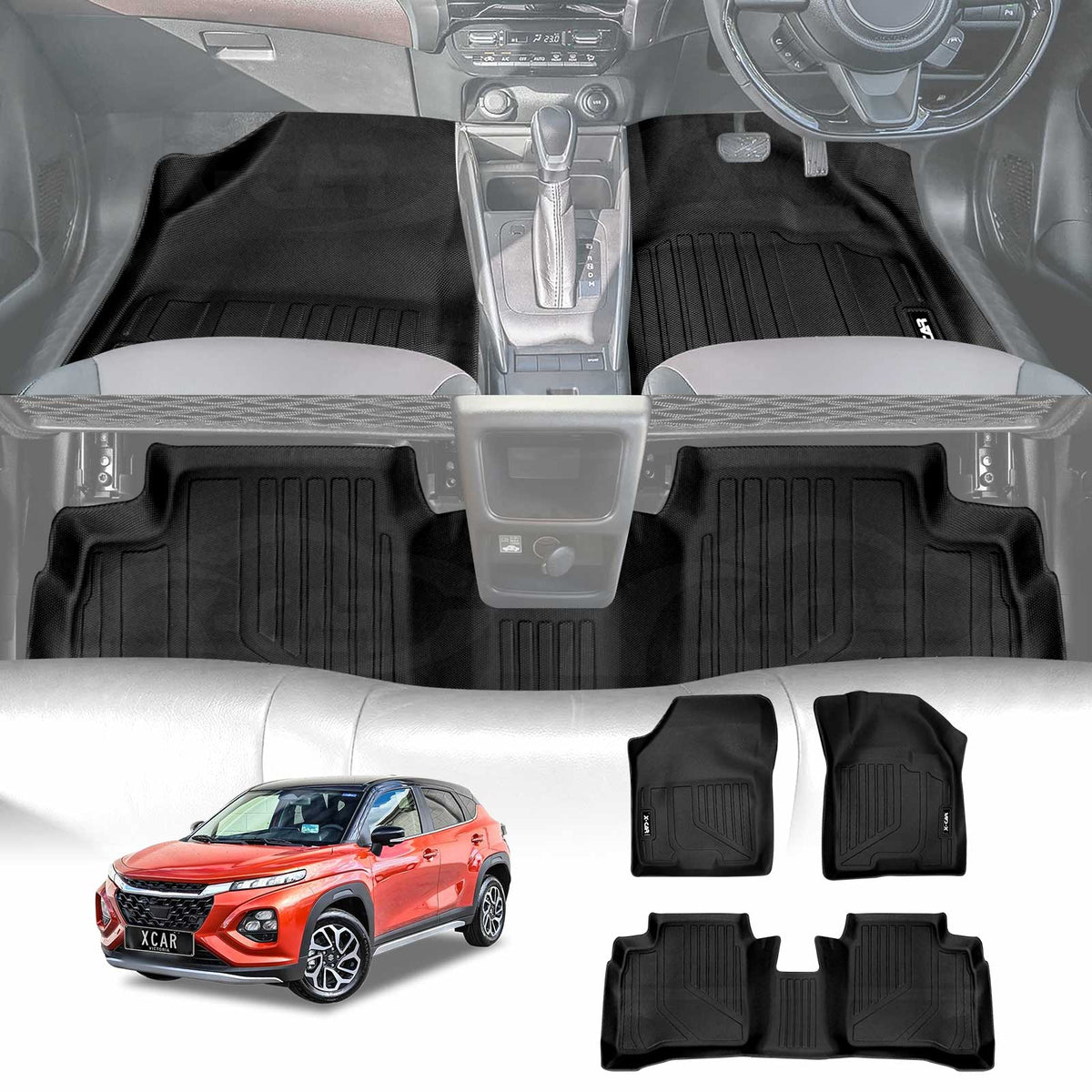 3D Floor Mats for Suzuki Fronx Hybrid 2025-Onwards Heavy Duty All Weather Car Waterproof Interior Protection Liner Set