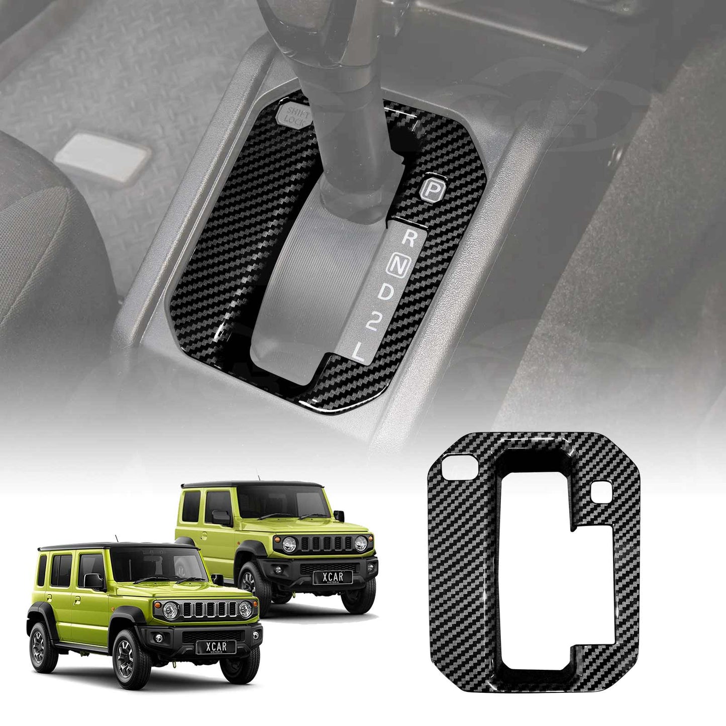 Gear Shift Frame Trim for Suzuki Jimny Auto 2018-Onwards Carbon Fiber Style Center Console Cover Protector
