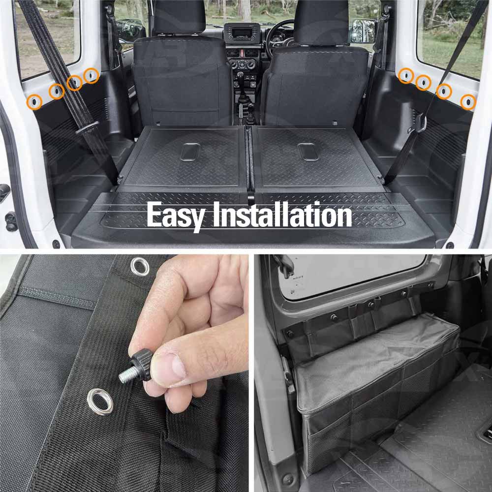 Trunk Side Storage Bags for Suzuki Jimny 3-Door Auto 2018-Onwards Rear Boot Side Organizer Car Accessories Set of 2