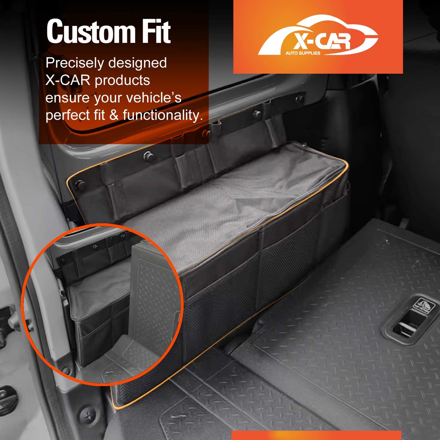Trunk Side Storage Bags for Suzuki Jimny 3-Door Auto 2018-Onwards Rear Boot Side Organizer Car Accessories Set of 2