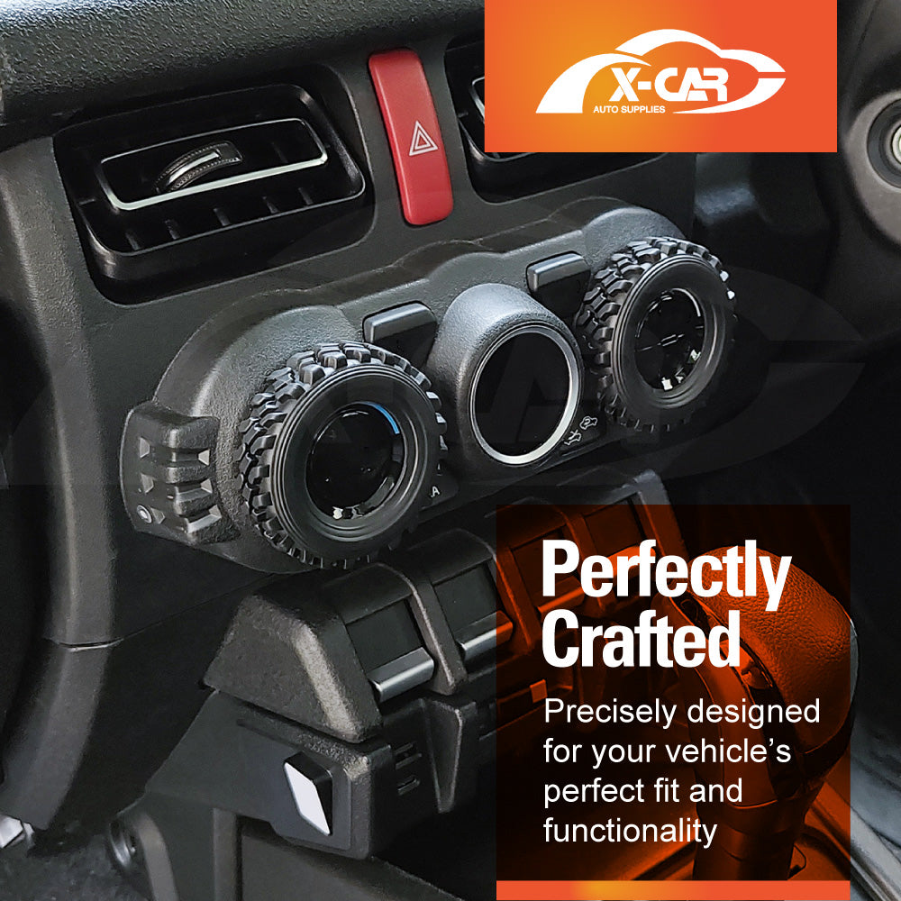 AC Climate Control Knob Cover for Suzuki Jimny 2018-Onwards Interior Heater Dial Ring Trim Decoration Car Accessories Set of 2