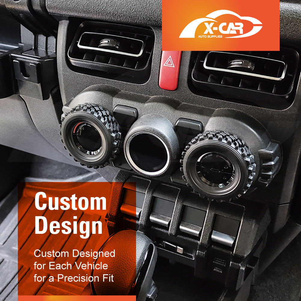 AC Climate Control Knob Cover for Suzuki Jimny 2018-Onwards Interior Heater Dial Ring Trim Decoration Car Accessories Set of 2