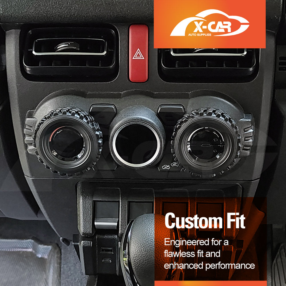 AC Climate Control Knob Cover for Suzuki Jimny 2018-Onwards Interior Heater Dial Ring Trim Decoration Car Accessories Set of 2