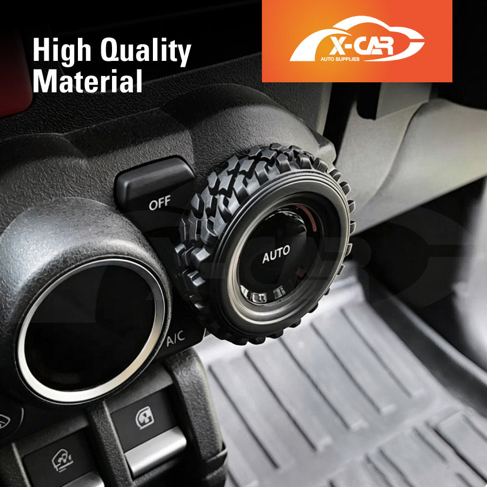 AC Climate Control Knob Cover for Suzuki Jimny 2018-Onwards Interior Heater Dial Ring Trim Decoration Car Accessories Set of 2