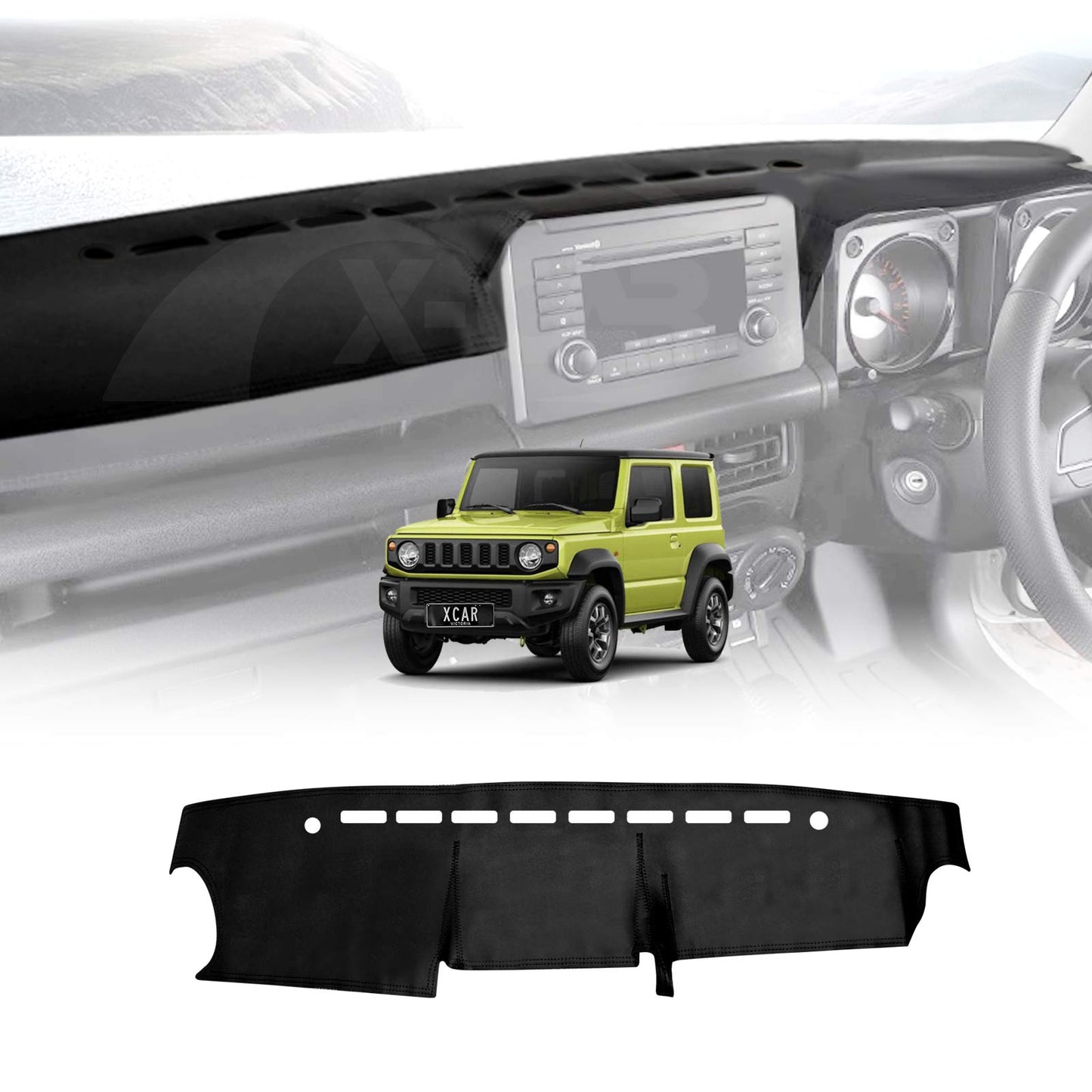 Dash Mat Pad Cover Non-Slip for Suzuki Jimny 3-Door 2018-2025 Microfiber Leather