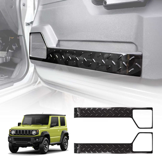 Anti Kick Car Door Panel For Suzuki Jimny 3-Door 2018-2025 Steel Protective Side Edge Protector Cover Guard Carbon Fibre Style