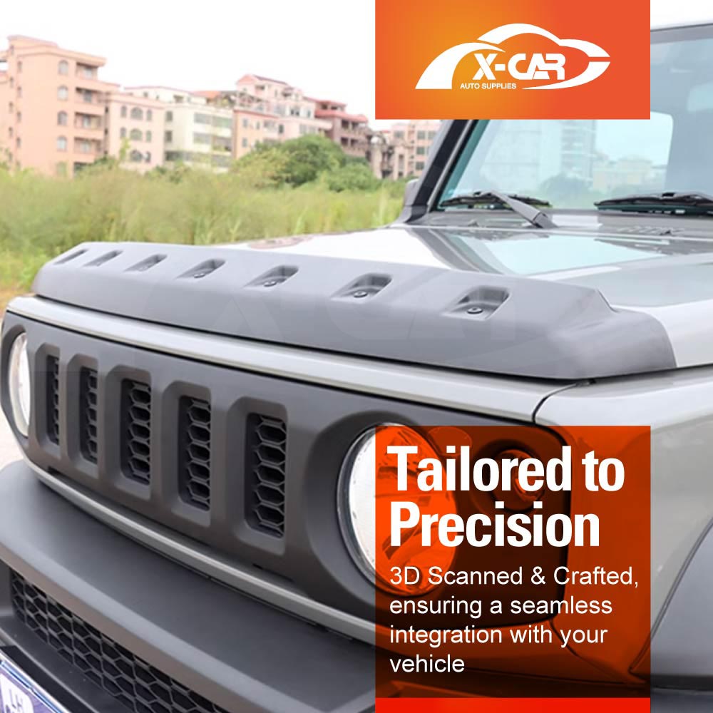 Bonnet Protector for Suzuki Jimny 3-Door 2018-2025 Hood Guard Trim Cover Exterior Accessories Matt Black Rivet Style