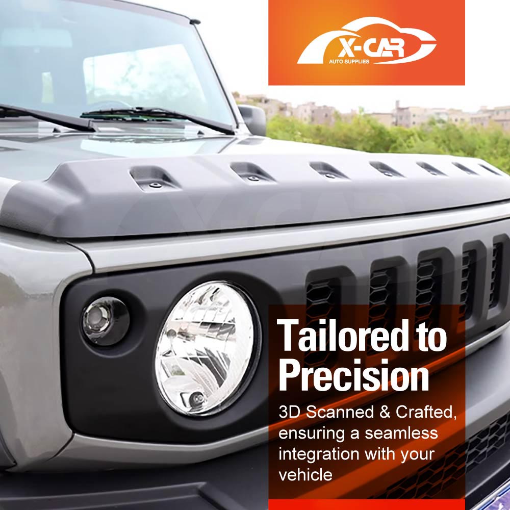 Bonnet Protector for Suzuki Jimny 3-Door 2018-2025 Hood Guard Trim Cover Exterior Accessories Matt Black Rivet Style