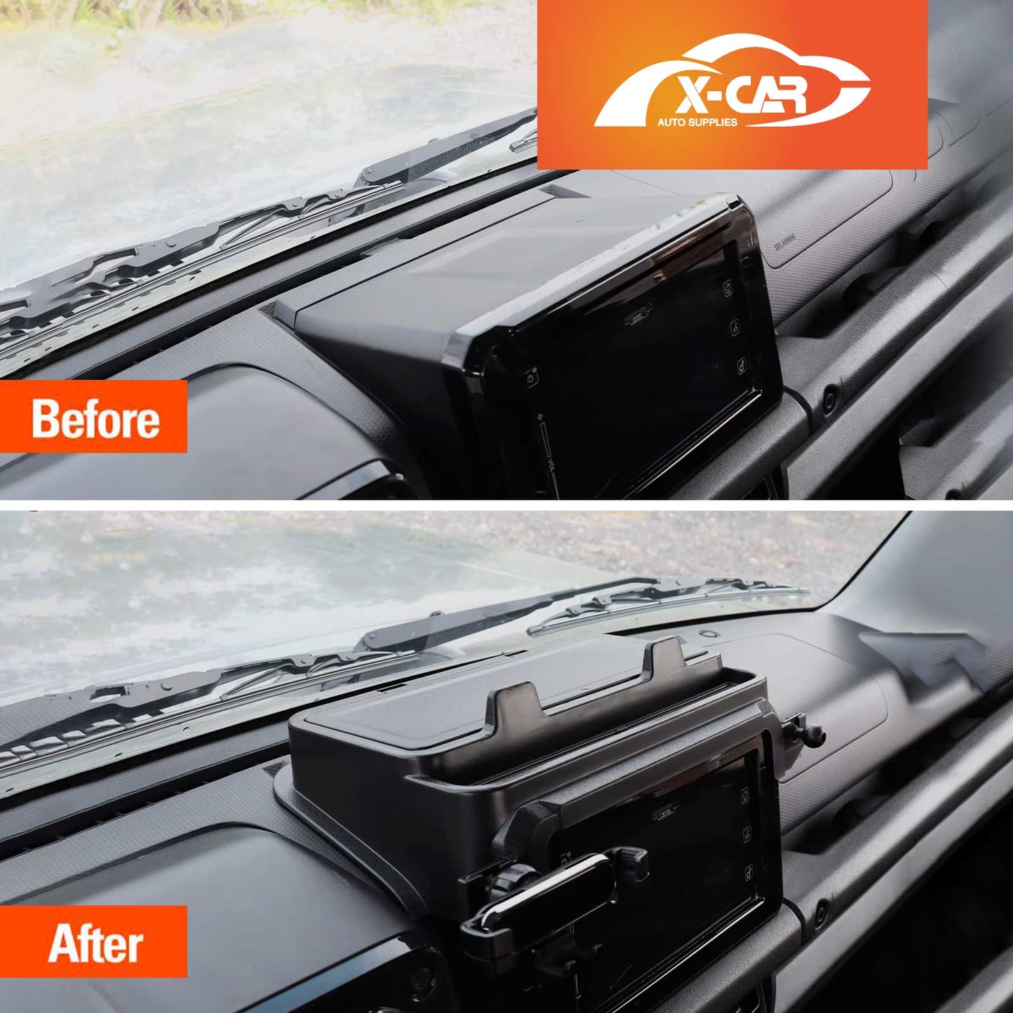 Storage Box with Phone Holder for Suzuki Jimny 3-Door 7 inch 2018-Onwards Car Screen Hidden Organizer Tray Accessories