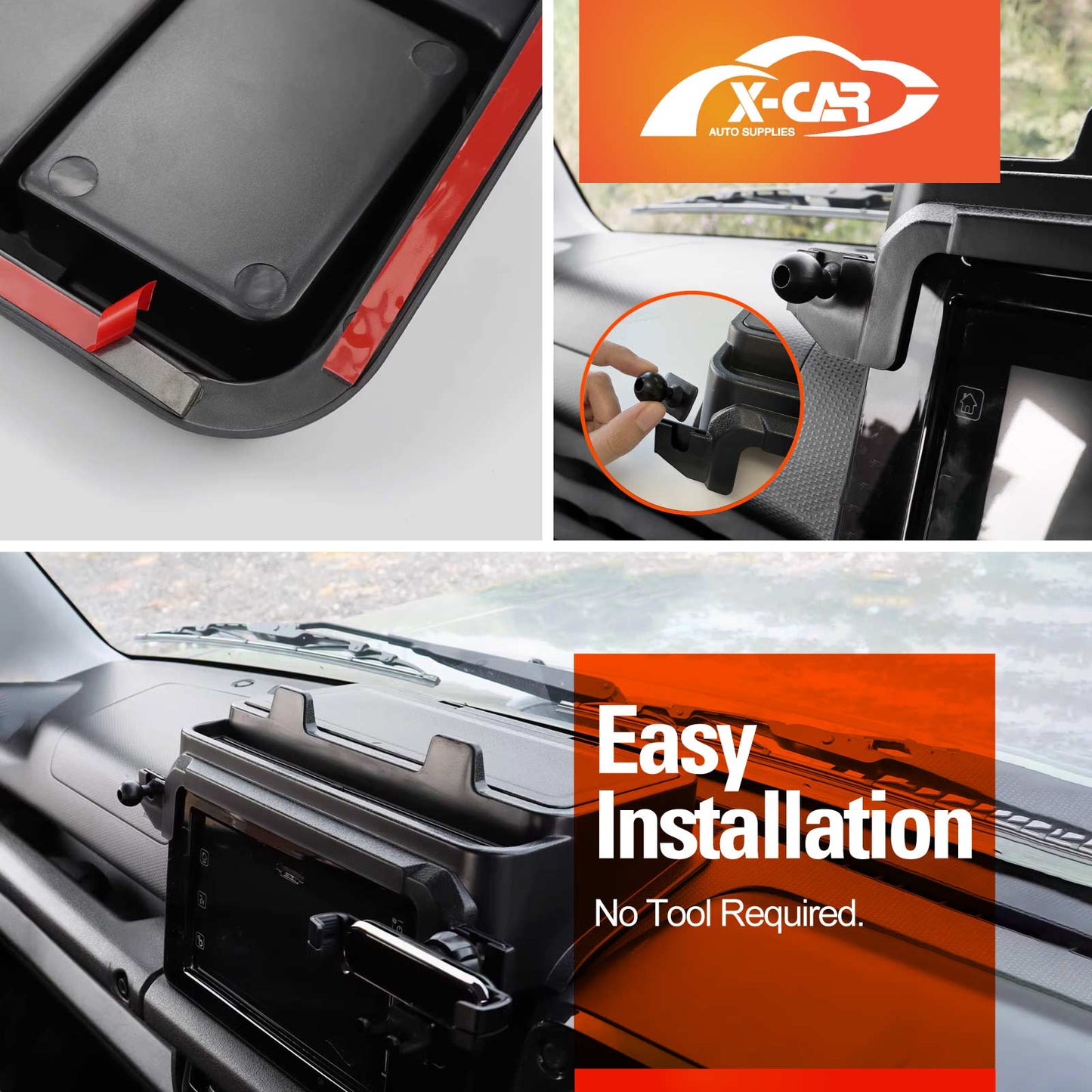 Storage Box with Phone Holder for Suzuki Jimny 3-Door 7 inch 2018-Onwards Car Screen Hidden Organizer Tray Accessories