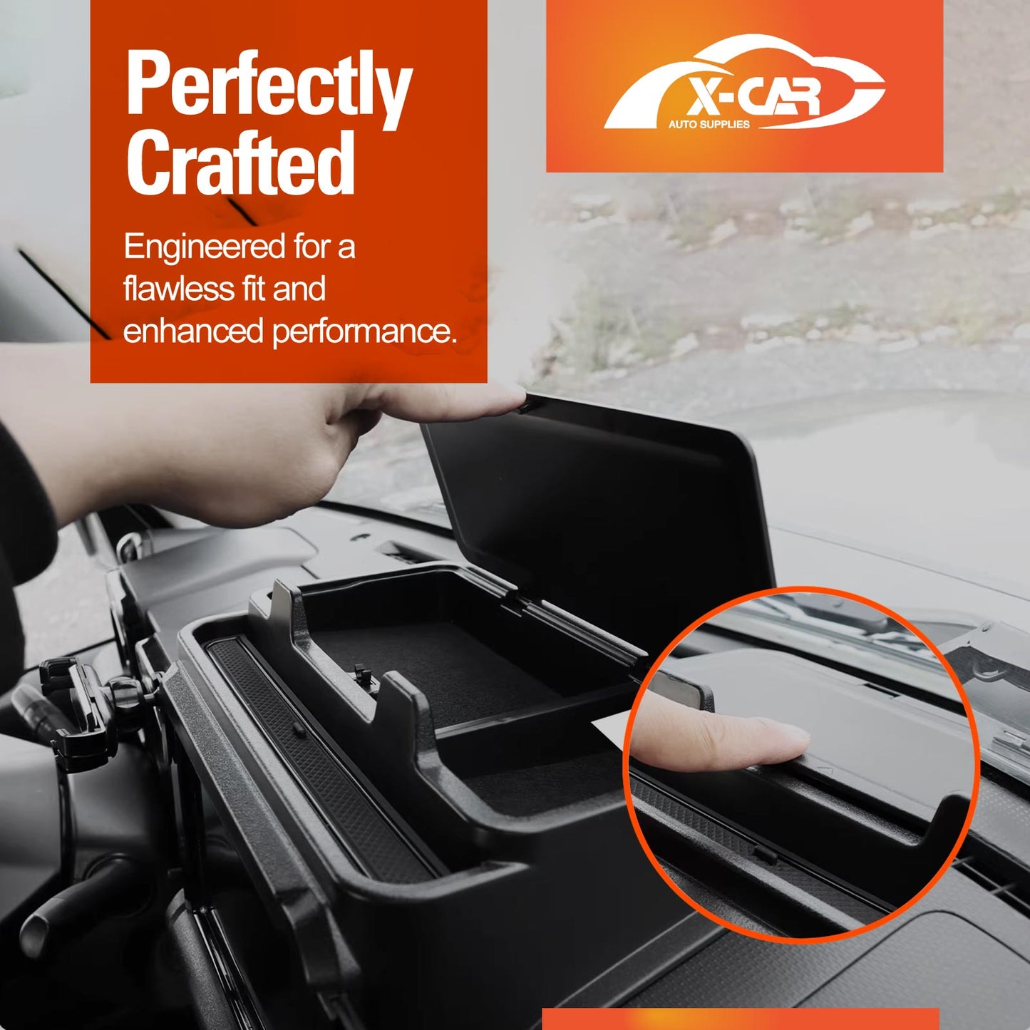 Storage Box with Phone Holder for Suzuki Jimny 3-Door 7 inch 2018-Onwards Car Screen Hidden Organizer Tray Accessories