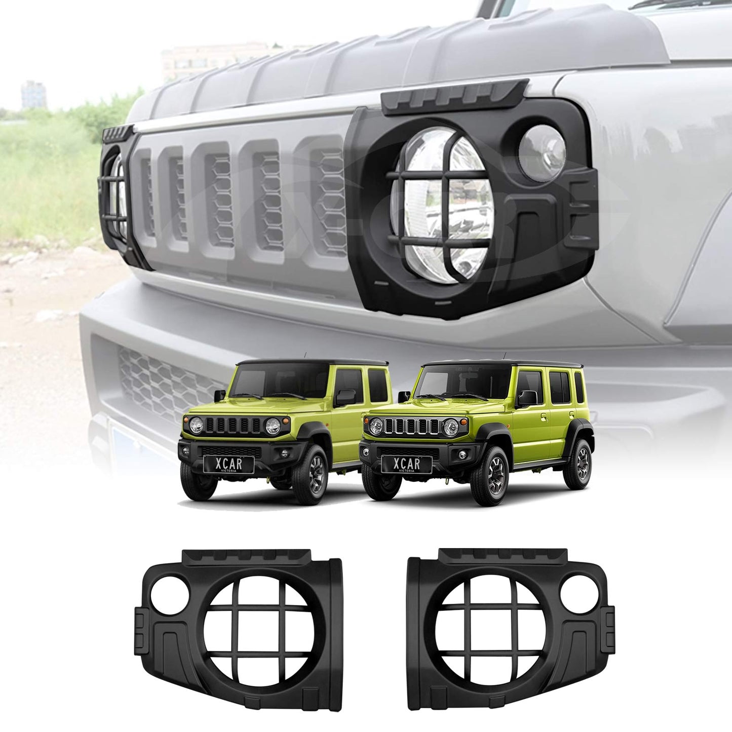 Head Light Trim for Suzuki Jimny 2018-2025 Matt Black Front Light Frame Cover Guard Set of 2