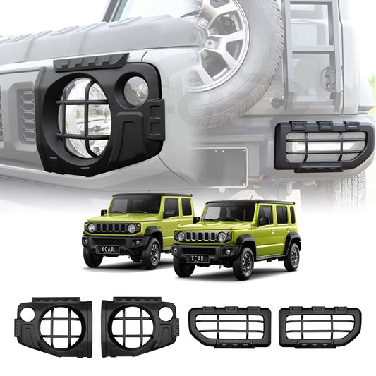 Head Tail Light Trim Guard Set for Suzuki Jimny 2018-2025 Matt Black Front Rear Lamp Frame Cover Exterior Accessories