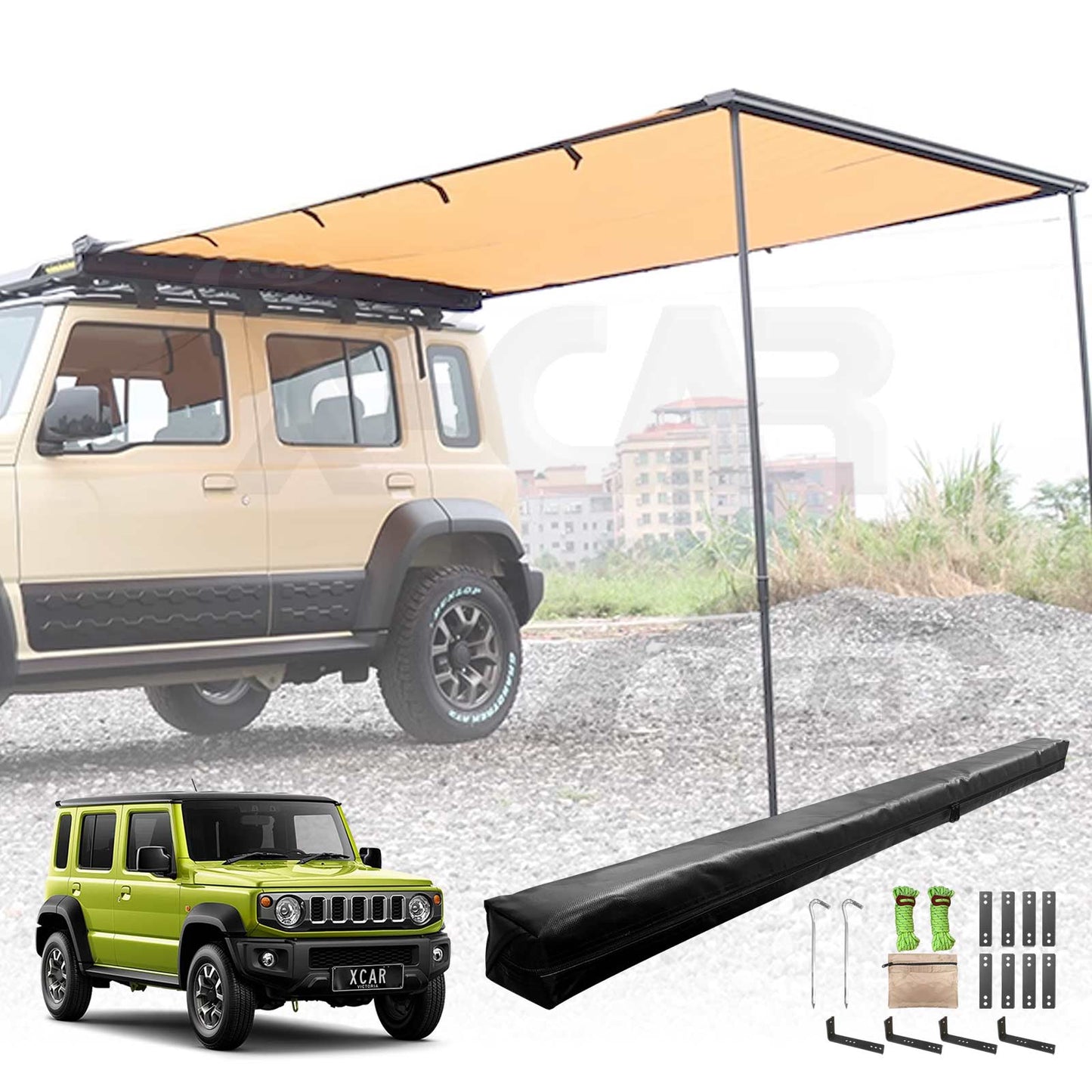 Car Side Awning Camping Shade for Suzuki Jimny XL 5-Door 2023-Onwards Durable UV Waterproof Sunshade 4WD Acessories