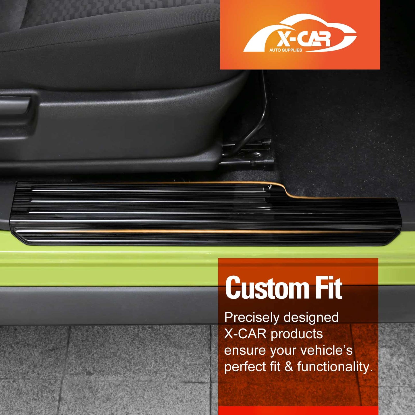 Door Sill Plate Protector Set for Suzuki Jimny XL 5-Door 2023-Onwards Front Rear Entry Car Threshold Scuff Trim Covers Guards Black
