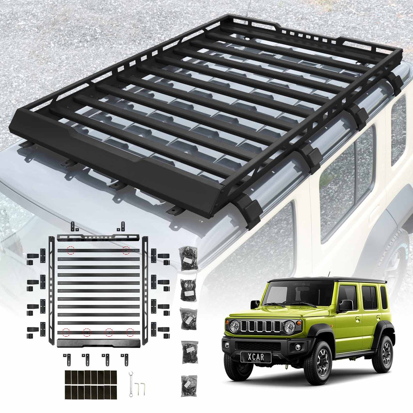 Roof Luggage Rack for Suzuki Jimny XL 5-Door 2023-2025 Multi-Functional Expansion Platform Aluminum Alloy
