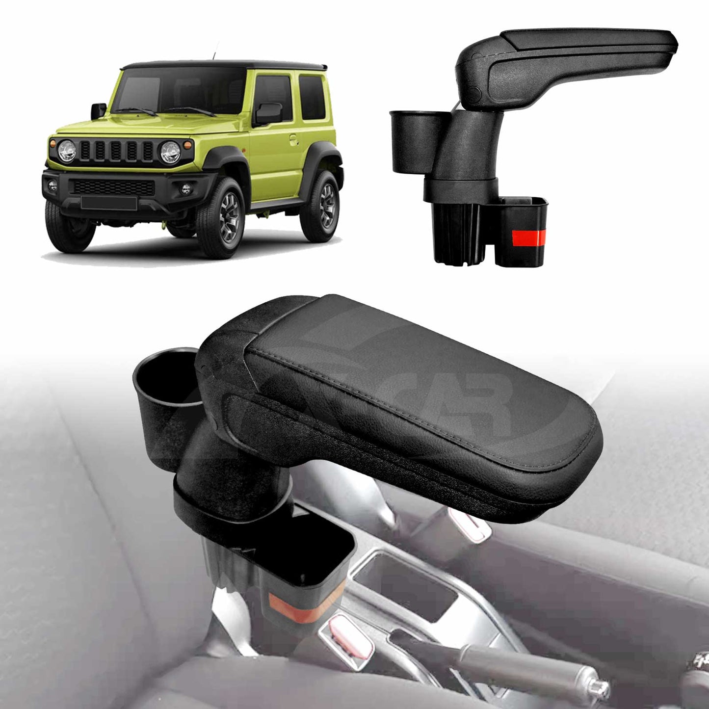 Central Armrest Storage Box with Cup Holder for Suzuki Jimny 3-Door 2018-2025 Arm Rest Car Interior Accessories