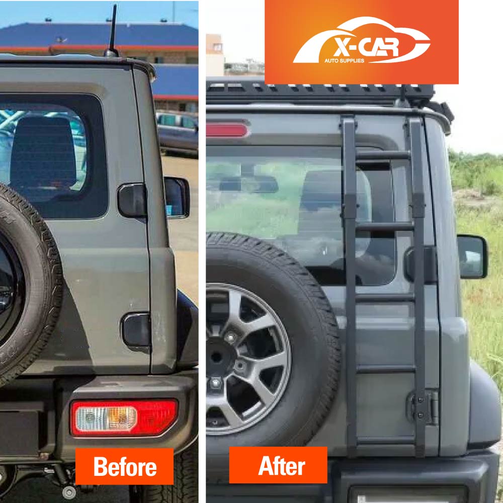 Rear Ladder for Suzuki Jimny XL 5-Door 2023-2025 Protective Frame Tailgate Step Climbing Rack Exterior Accessories Aluminum Alloy Black