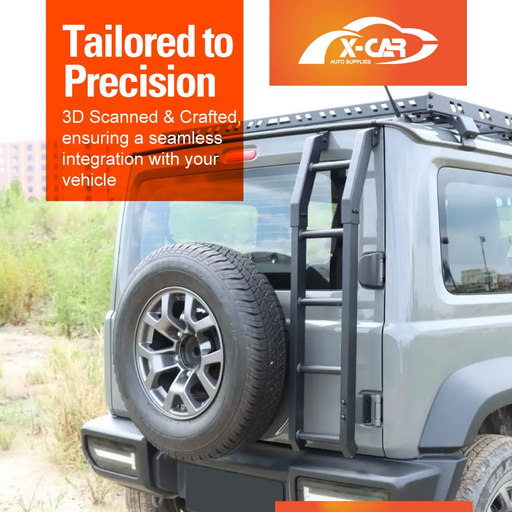 Roof Rack Rear Ladder for Suzuki Jimny 3-Door 2018-2025 Tailgate Step Climbing Multi-Functional Expansion Platform Aluminum Alloy