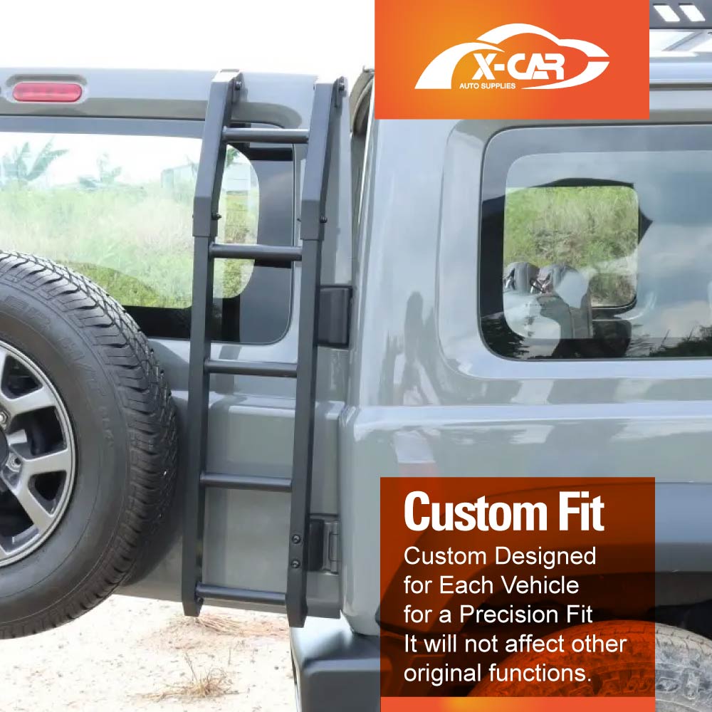 Roof Rack Rear Ladder for Suzuki Jimny 3-Door 2018-2025 Tailgate Step Climbing Multi-Functional Expansion Platform Aluminum Alloy
