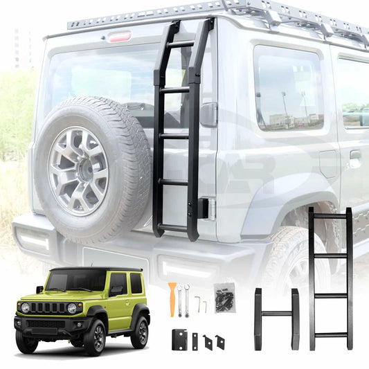 Rear Ladder for Suzuki Jimny 3-Door 2018-2025 Protective Frame Tailgate Step Climbing Rack Exterior Accessories Aluminum Alloy Black