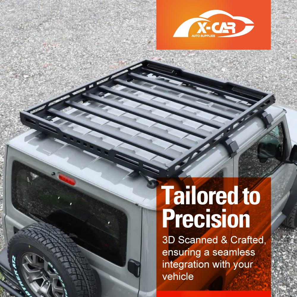 Roof Rack with Side Awning Set for Suzuki Jimny 3-Door 2018-Onwards Multi-Functional Expansion Platform 4WD Off-Road Acessories
