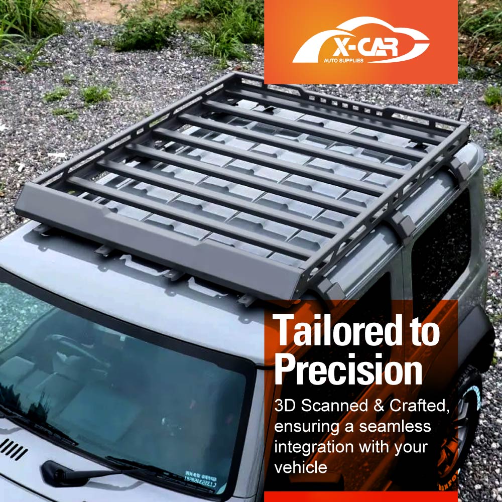 Roof Rack with Side Awning Set for Suzuki Jimny 3-Door 2018-Onwards Multi-Functional Expansion Platform 4WD Off-Road Acessories