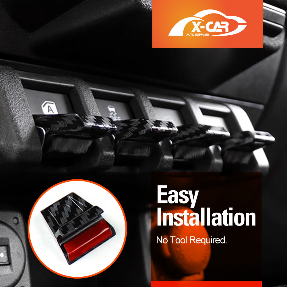 Window Lift Switch Button Trims for Suzuki Jimny 2018-Onwards Carbon Fiber Style Interior Door Cover Protector Accessories Set of 4