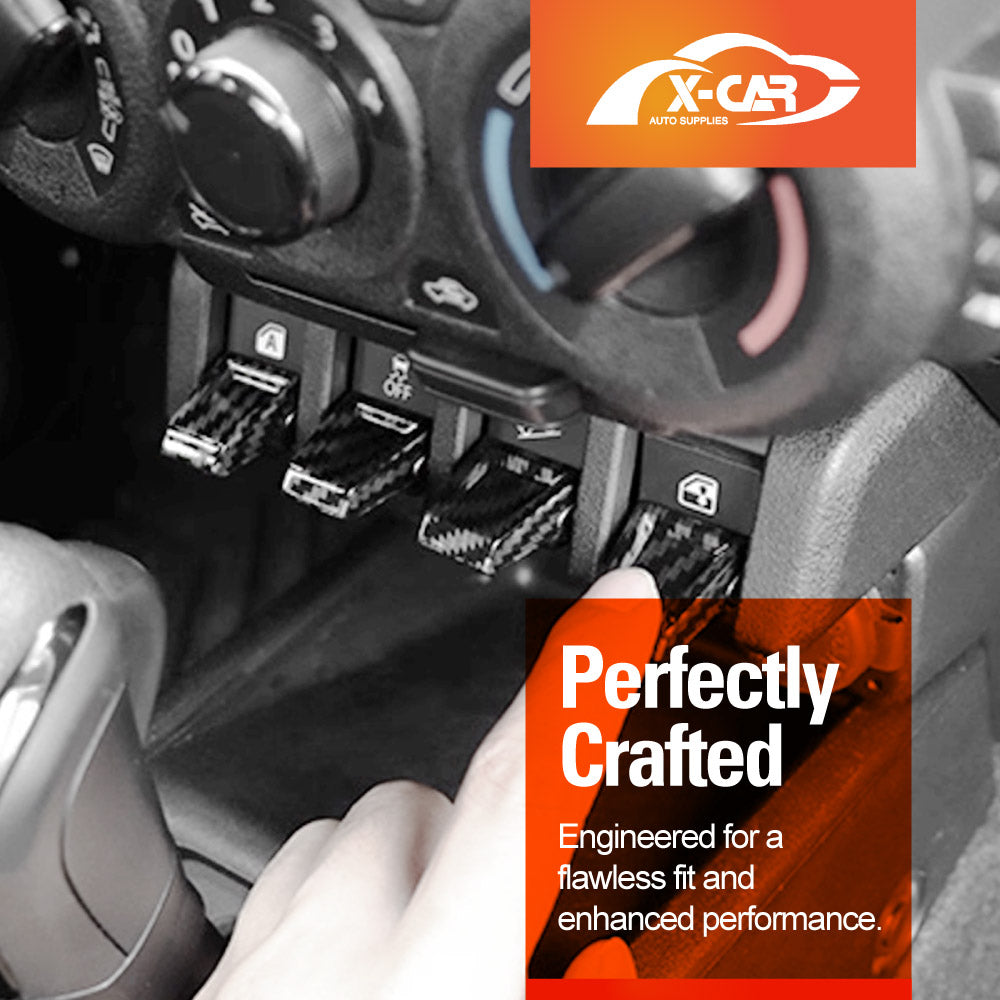 Window Lift Switch Button Trims for Suzuki Jimny 2018-Onwards Carbon Fiber Style Interior Door Cover Protector Accessories Set of 4