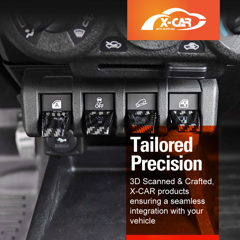 Window Lift Switch Button Trims for Suzuki Jimny 2018-Onwards Carbon Fiber Style Interior Door Cover Protector Accessories Set of 4