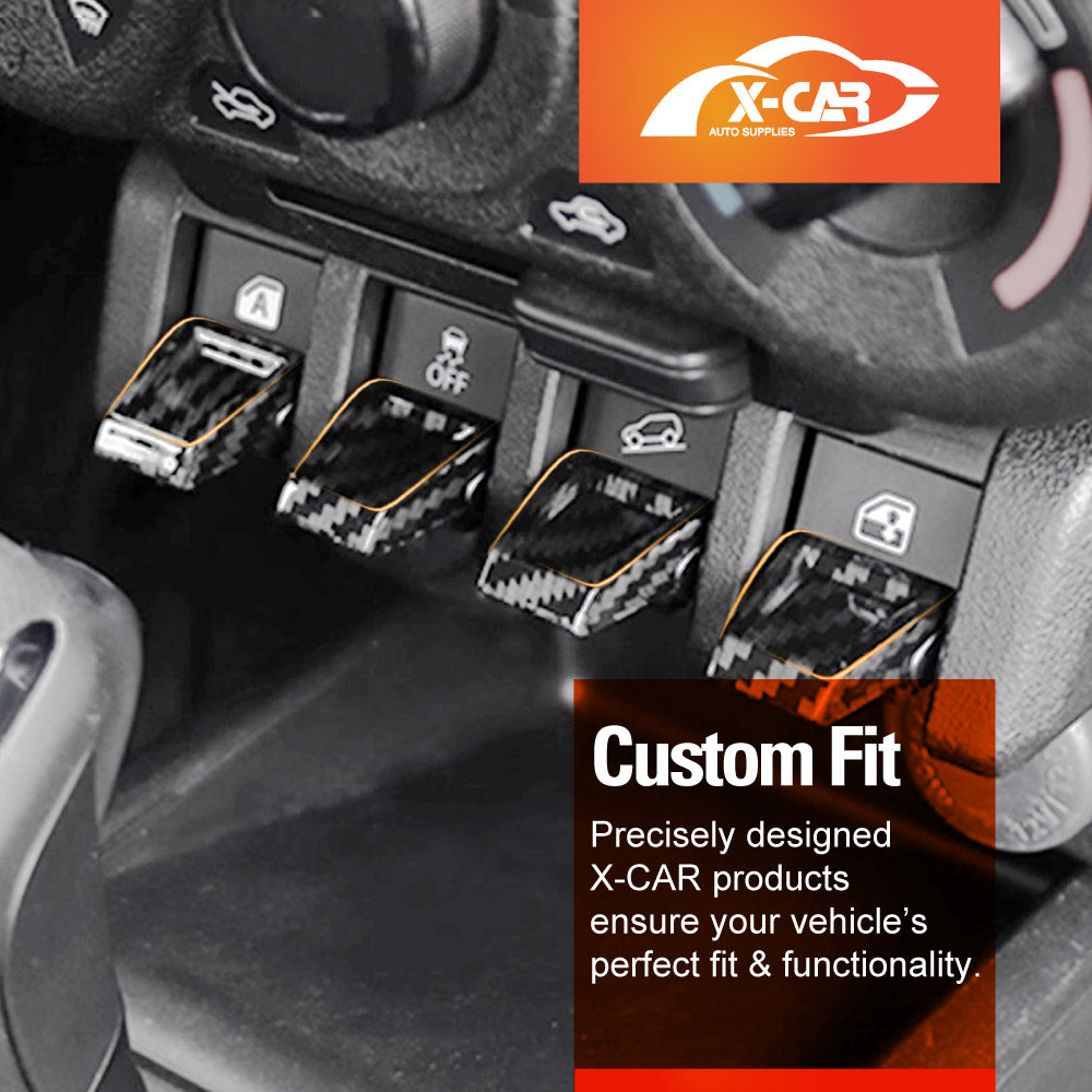 Window Lift Switch Button Trims for Suzuki Jimny 2018-Onwards Carbon Fiber Style Interior Door Cover Protector Accessories Set of 4