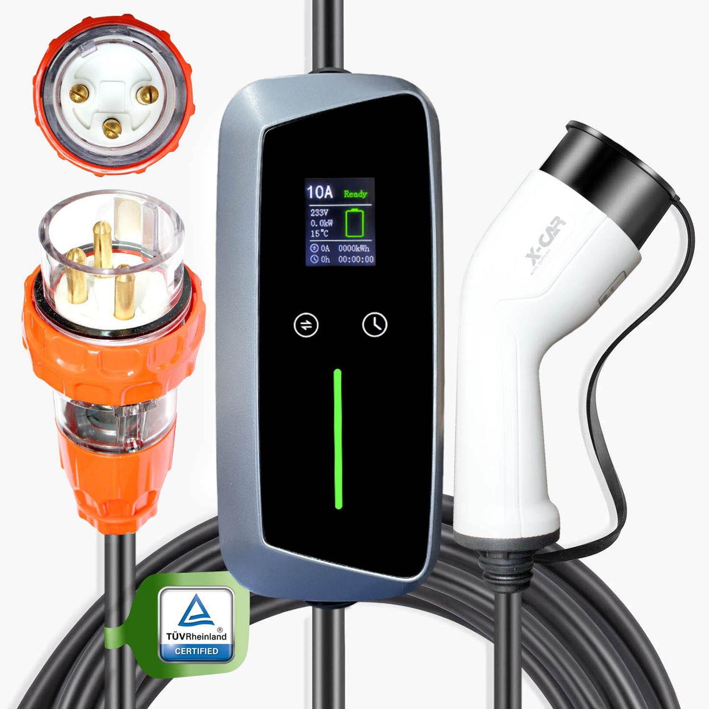 Type 2 Portable EV Charger 32 Amp 7KW 3 Pin 5 Meters for Tesla Model Y L 6-Seat 2026-Onwards