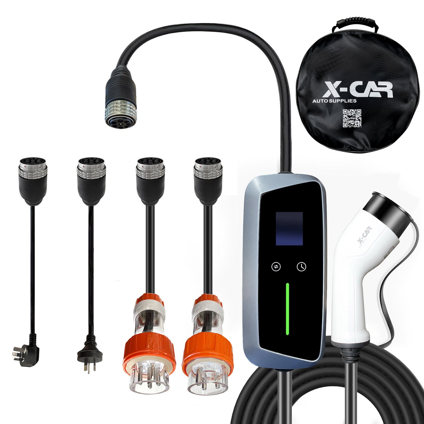 Portable Type 2 EV Charger Swappable Tail With Adapters 10A/15A/20A/32A Modular Charging Kit Accessories