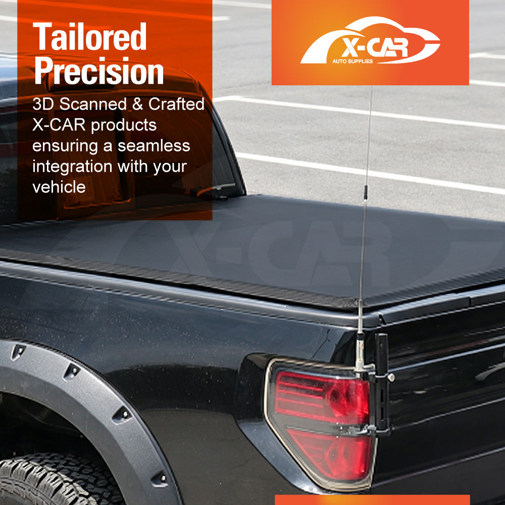 Soft Tonneau Cover for Mitsubishi Triton MV Double Cab 2024-Onwards Heavy Duty Tri-Fold Ute Tub Truck Cargo Bed Cover