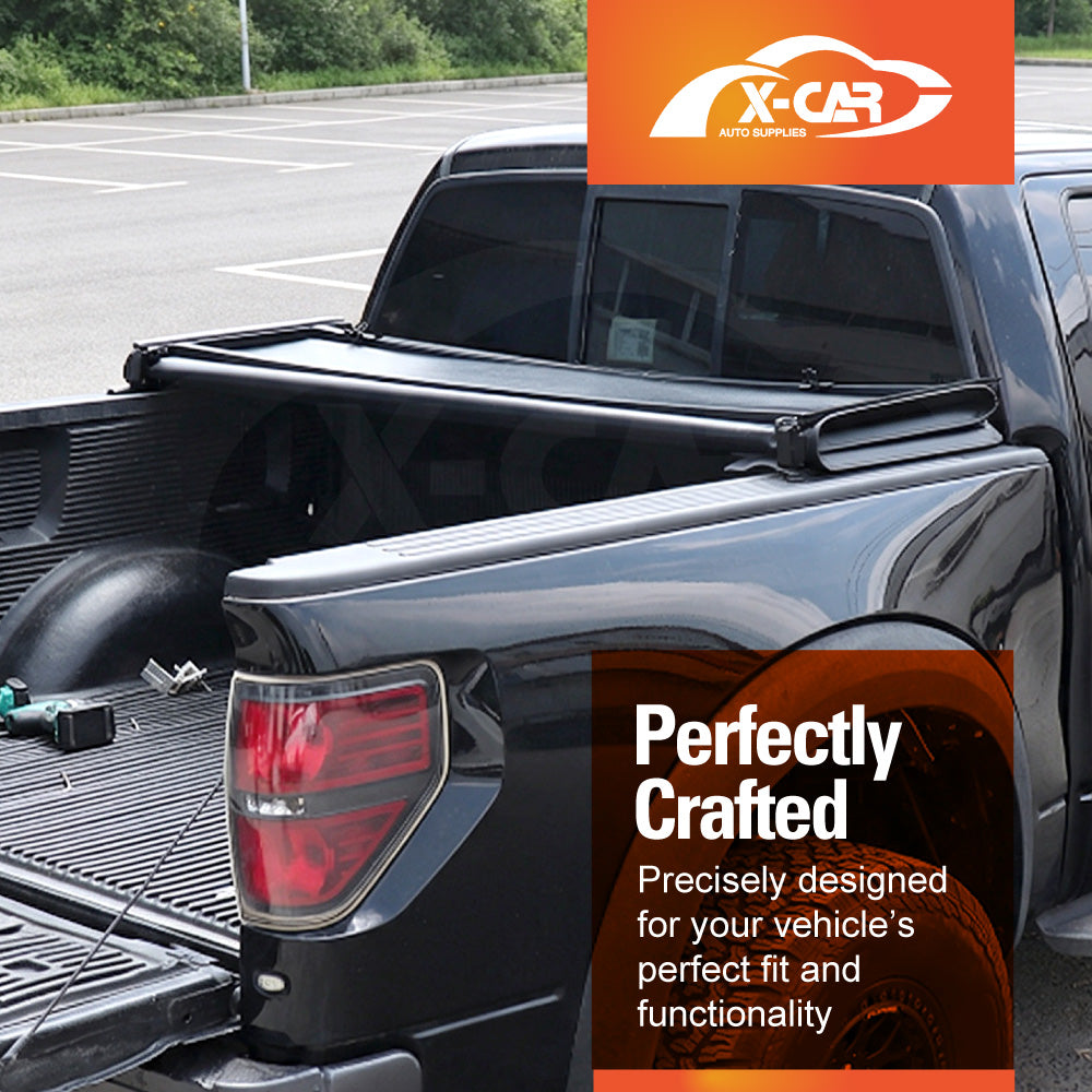 Soft Tonneau Cover for Mitsubishi Triton MV Double Cab 2024-Onwards Heavy Duty Tri-Fold Ute Tub Truck Cargo Bed Cover