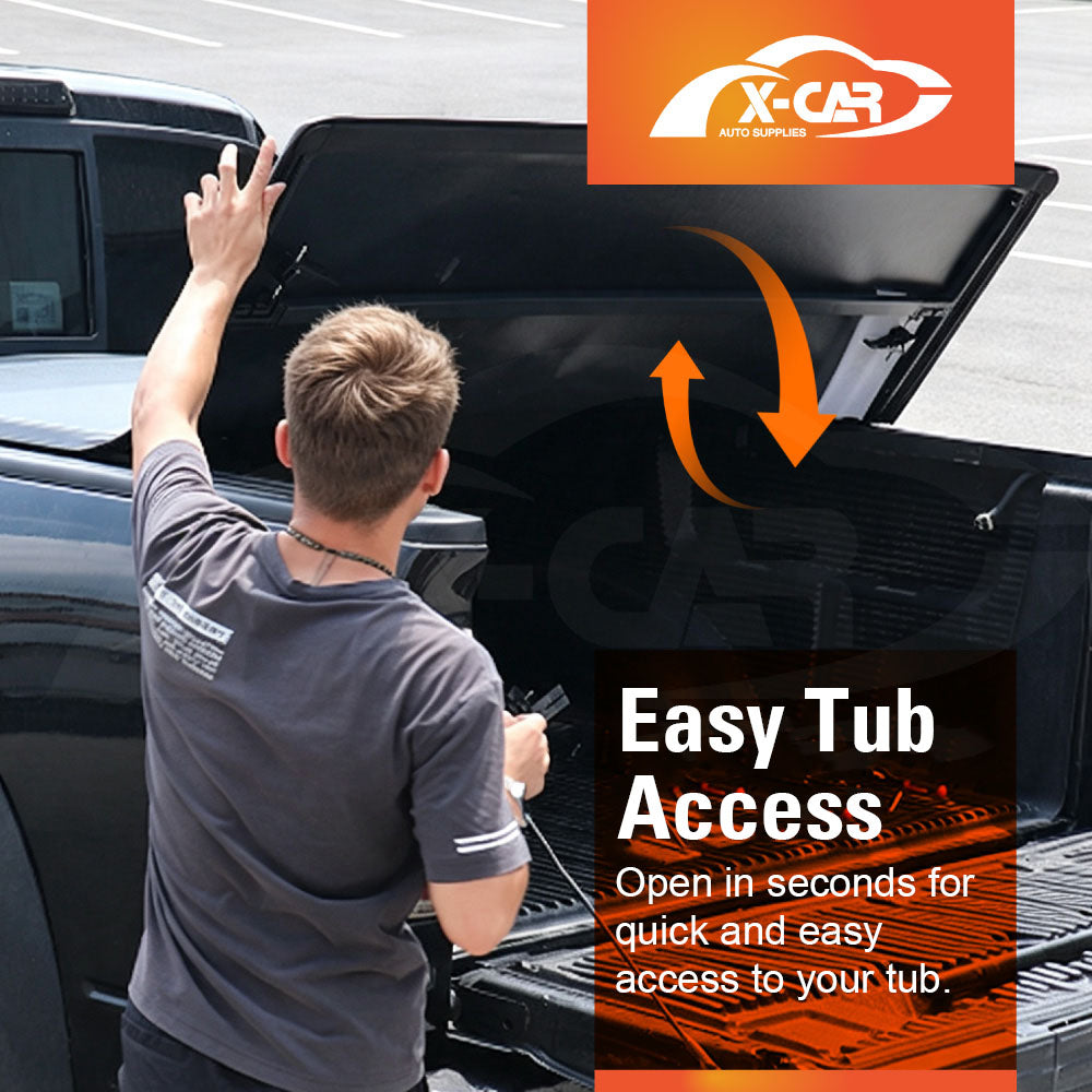 Soft Tonneau Cover for Nissan Navara D27 Series Dual Cab 2026-Onwards Heavy Duty Tri-Fold Ute Tub Truck Cargo Bed Cover