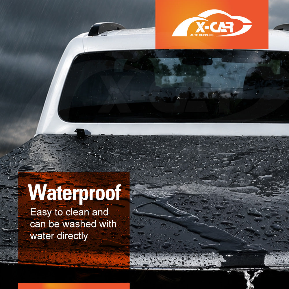 Soft Tonneau Cover for Mitsubishi Triton MV Double Cab 2024-Onwards Heavy Duty Tri-Fold Ute Tub Truck Cargo Bed Cover