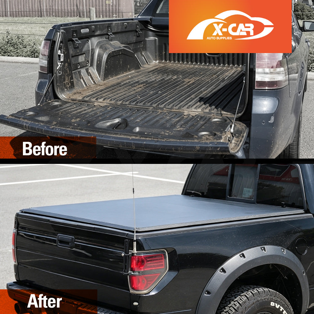 Soft Tonneau Cover for ISUZU D-MAX DMAX Dual Cab 2020-Onwards Heavy Duty Tri-Fold Ute Tub Truck Cargo Bed Cover