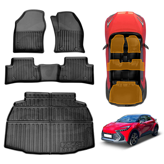 3D Boot Liner Cargo Floor Mats Carpet for Toyota CHR C-HR 2024-2025 Heavy Duty Car Mats Cover