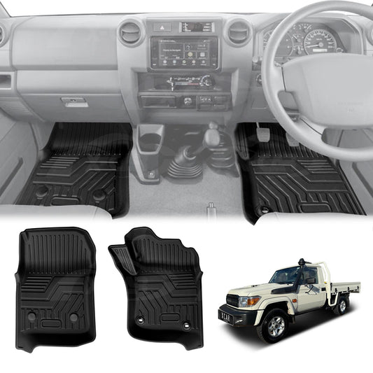 3D Front Floor Mats for Toyota Land Cruiser 79 Series Single Cab 2012-2016 Heavy Duty All Weather Car Mats Carpet Liner Set