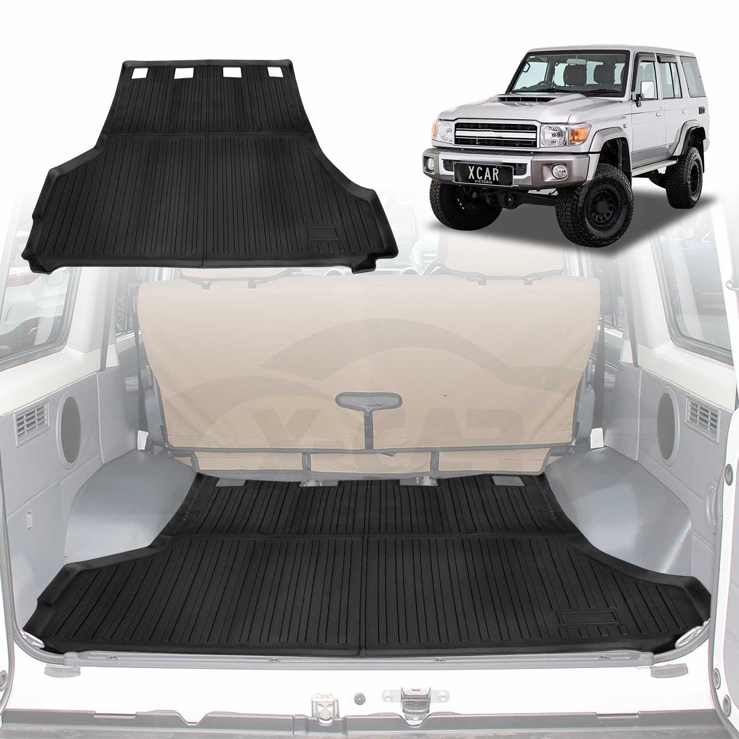 Boot Liner for Toyota Landcruiser 70/76 Series 2012-2022 All Weather Heavy Duty Cargo Trunk Mat Luggage Tray